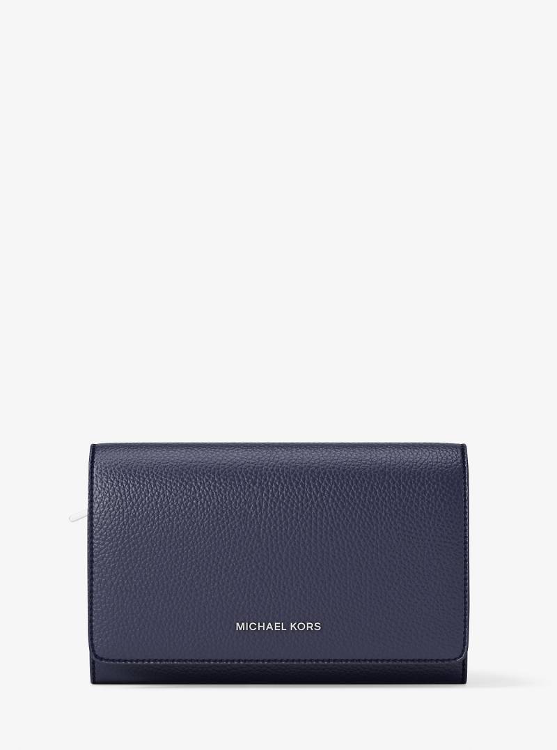MK Brieftasche Jet Set Large Aus Gekrispeltem Leder - Blau - Michael Kors von MICHAEL Michael Kors