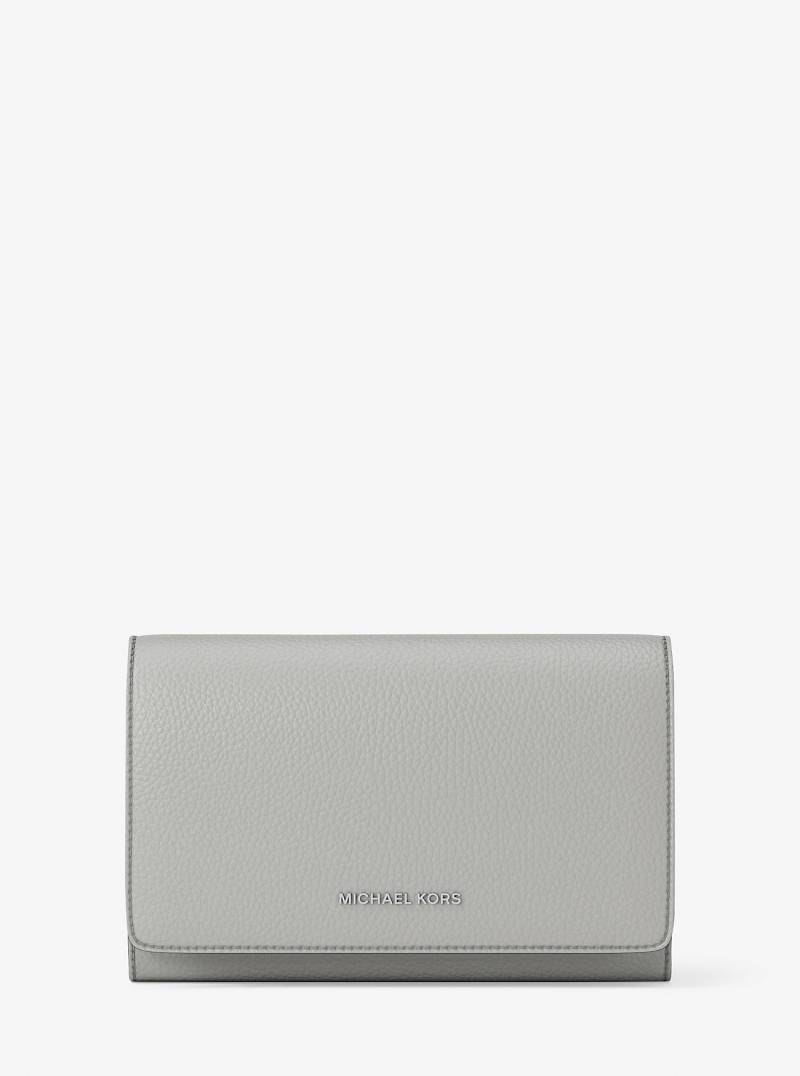 MK Brieftasche Jet Set Large Aus Gekrispeltem Leder - Grau - Michael Kors von MICHAEL Michael Kors