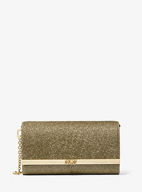 MK Clutch Mona Large Aus Glitzerndem Mesh Im Kettendesign - Goldton - Michael Kors von MICHAEL Michael Kors