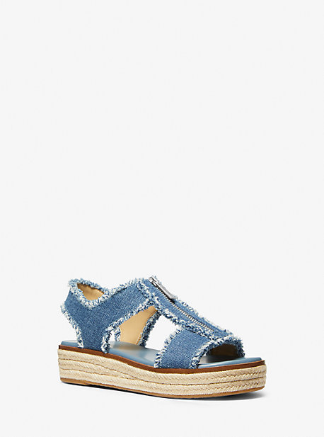 MK Espadrille Berkley Aus Ausgefranstem Denim - Blau - Michael Kors von MICHAEL Michael Kors