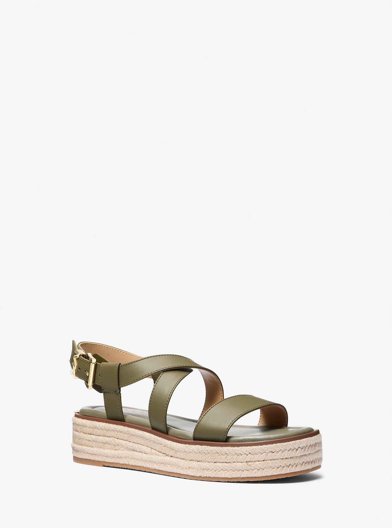 MK Espadrille-Sandale Lynn Aus Leder Mit Plateau - Grün - Michael Kors von MICHAEL Michael Kors