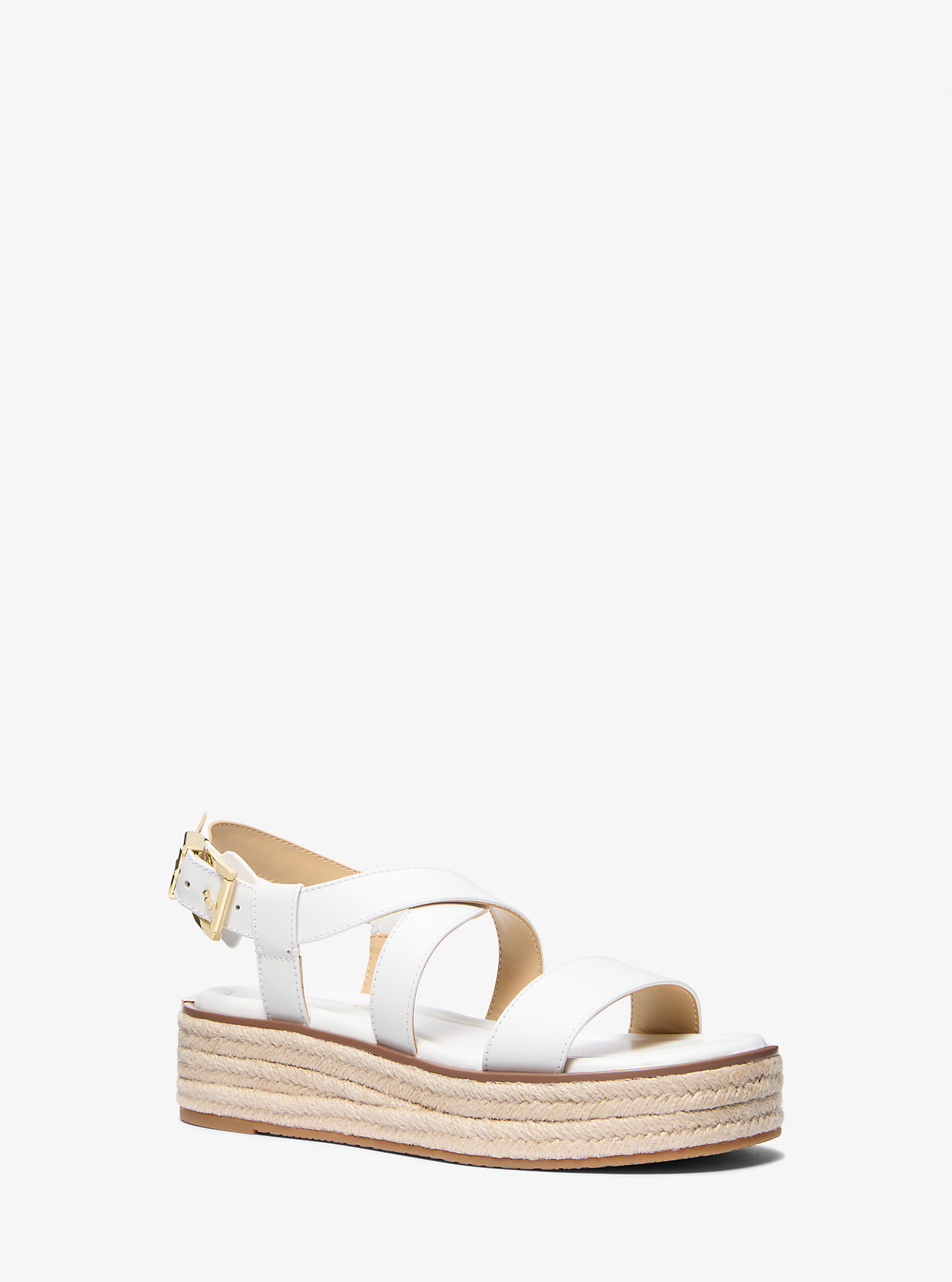 MK Espadrille-Sandale Lynn Aus Leder Mit Plateau - Weiss - Michael Kors von MICHAEL Michael Kors