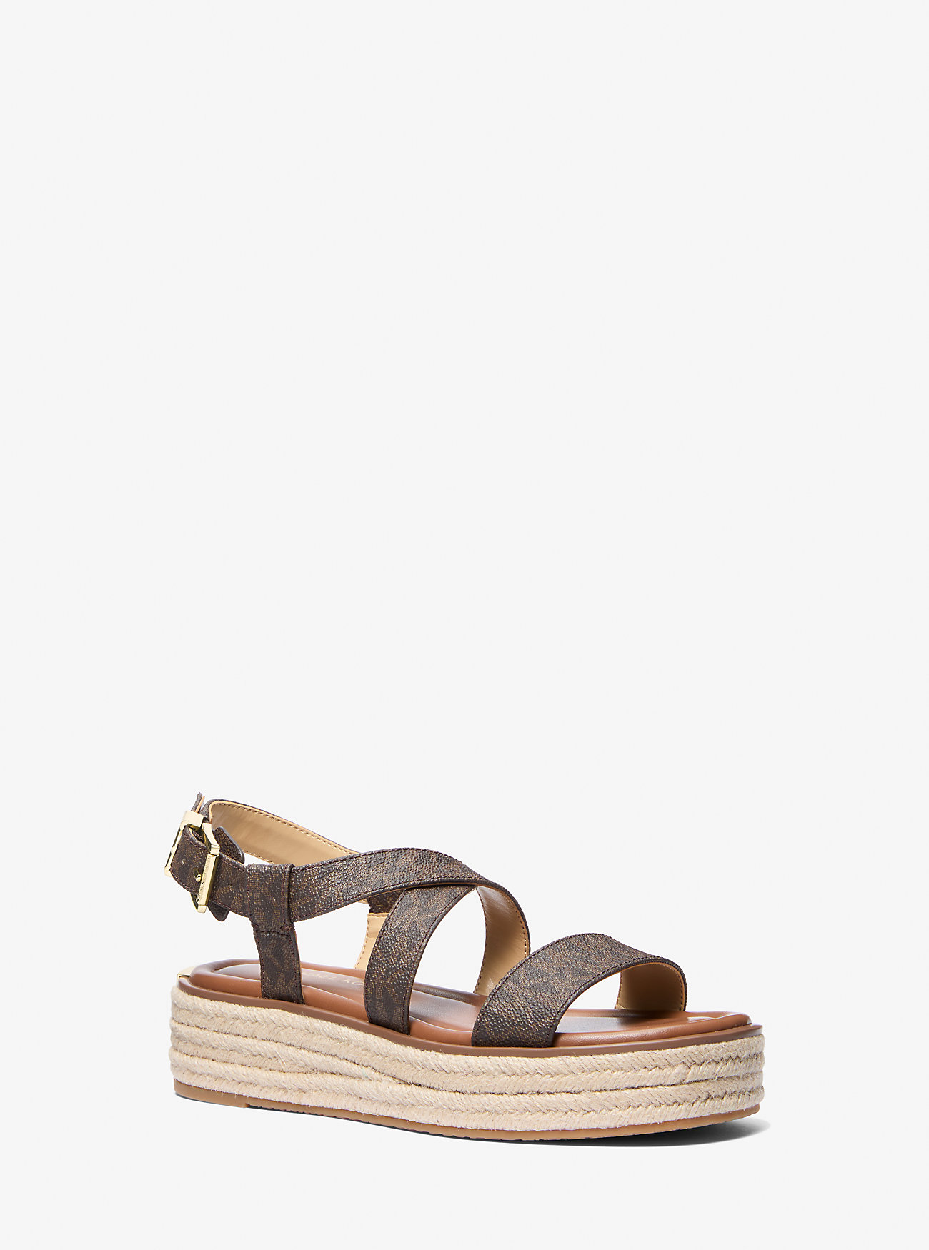 MK Espadrille-Sandale Lynn Mit Signature-Logomuster Und Plateau - Braun - Michael Kors MK Espadrille-Sandale Lynn Mit Signature-Logomuster Und Plateau - Braun - Michael Kors von MICHAEL Michael Kors
