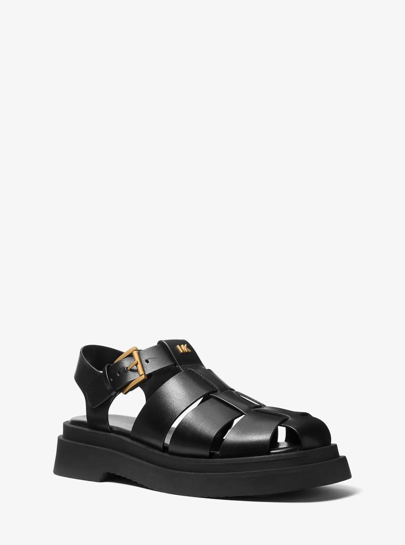 MK Fischersandale Indy Aus Leder - Schwarz - Michael Kors von MICHAEL Michael Kors