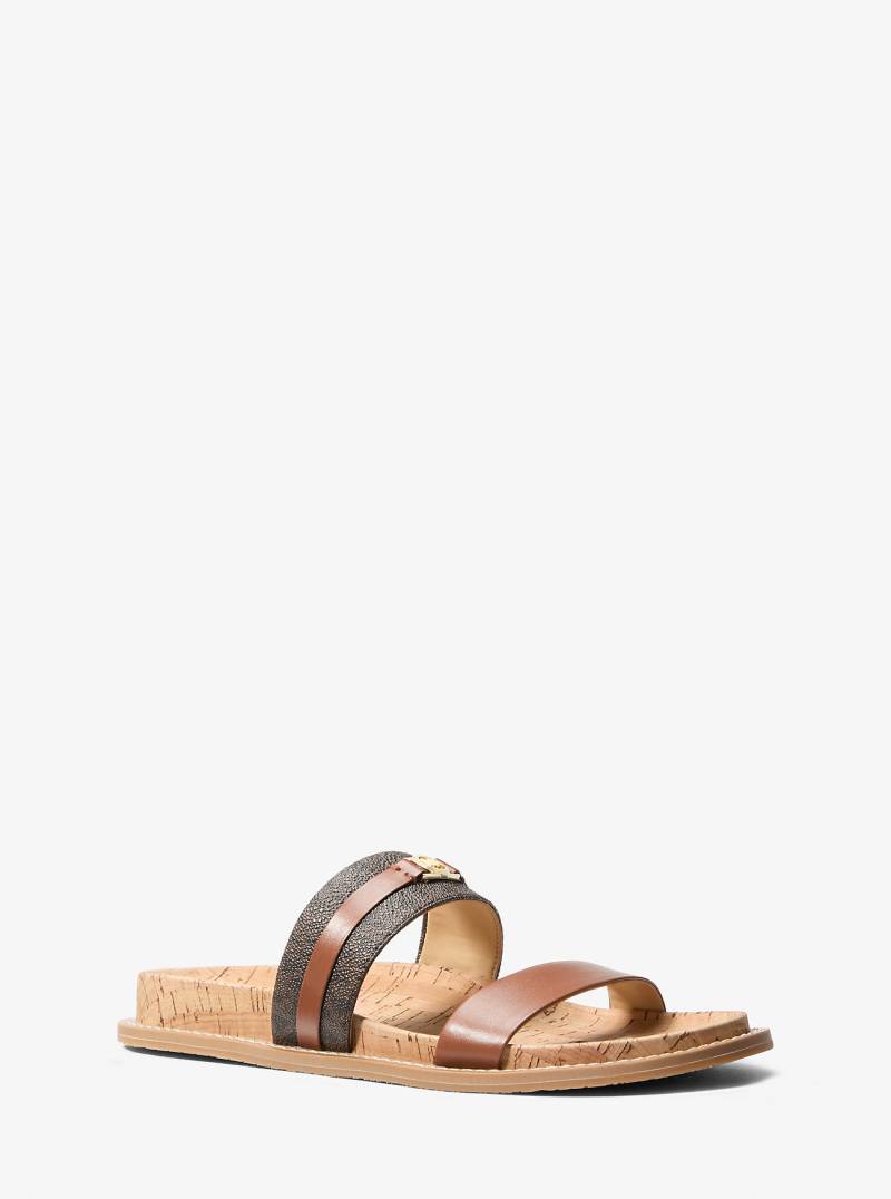 MK Flache Sandale Mandy Mit Signature-Logomuster - Braun - Michael Kors von MICHAEL Michael Kors