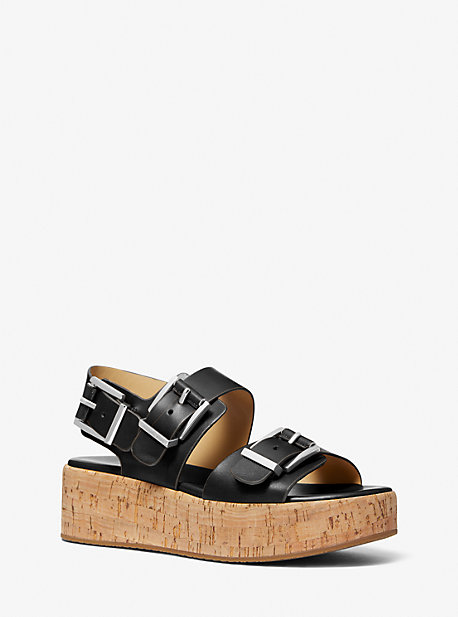 MK Flatform-Sandale Colby Aus Leder - Schwarz - Michael Kors von MICHAEL Michael Kors