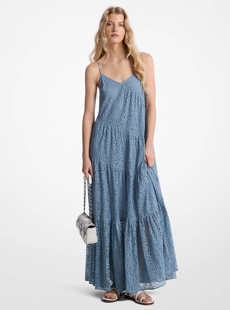 MK Gestuftes Slip-Kleid Aus Blumenspitze - Blau - Michael Kors von MICHAEL Michael Kors