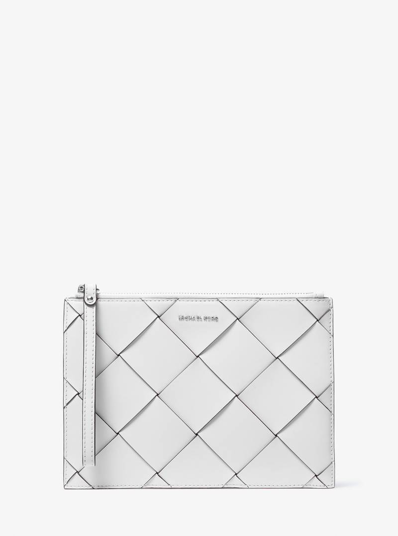 MK Gewebte Handgelenktasche Jet Set Extra-Large Aus Leder - Weiss - Michael Kors von MICHAEL Michael Kors