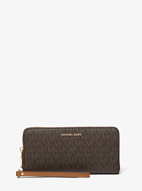 MK Große Brieftasche Im Kontinental-Format Mit Logo - Braun - Michael Kors von MICHAEL Michael Kors