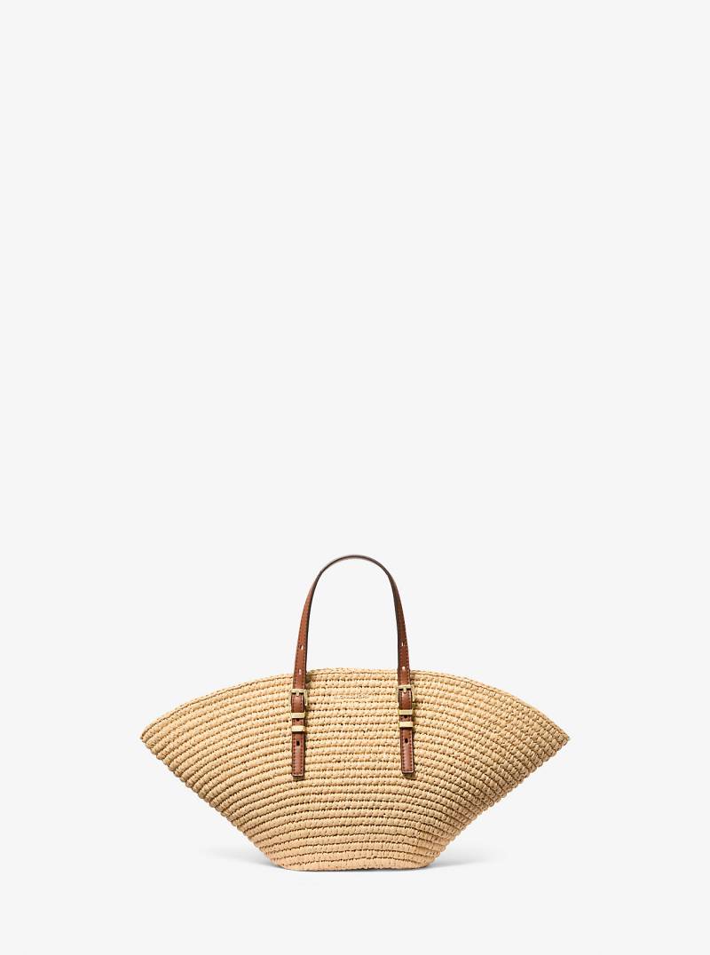 MK Handgehäkelter Shopper Isa Small Aus Stroh - Braun - Michael Kors von MICHAEL Michael Kors