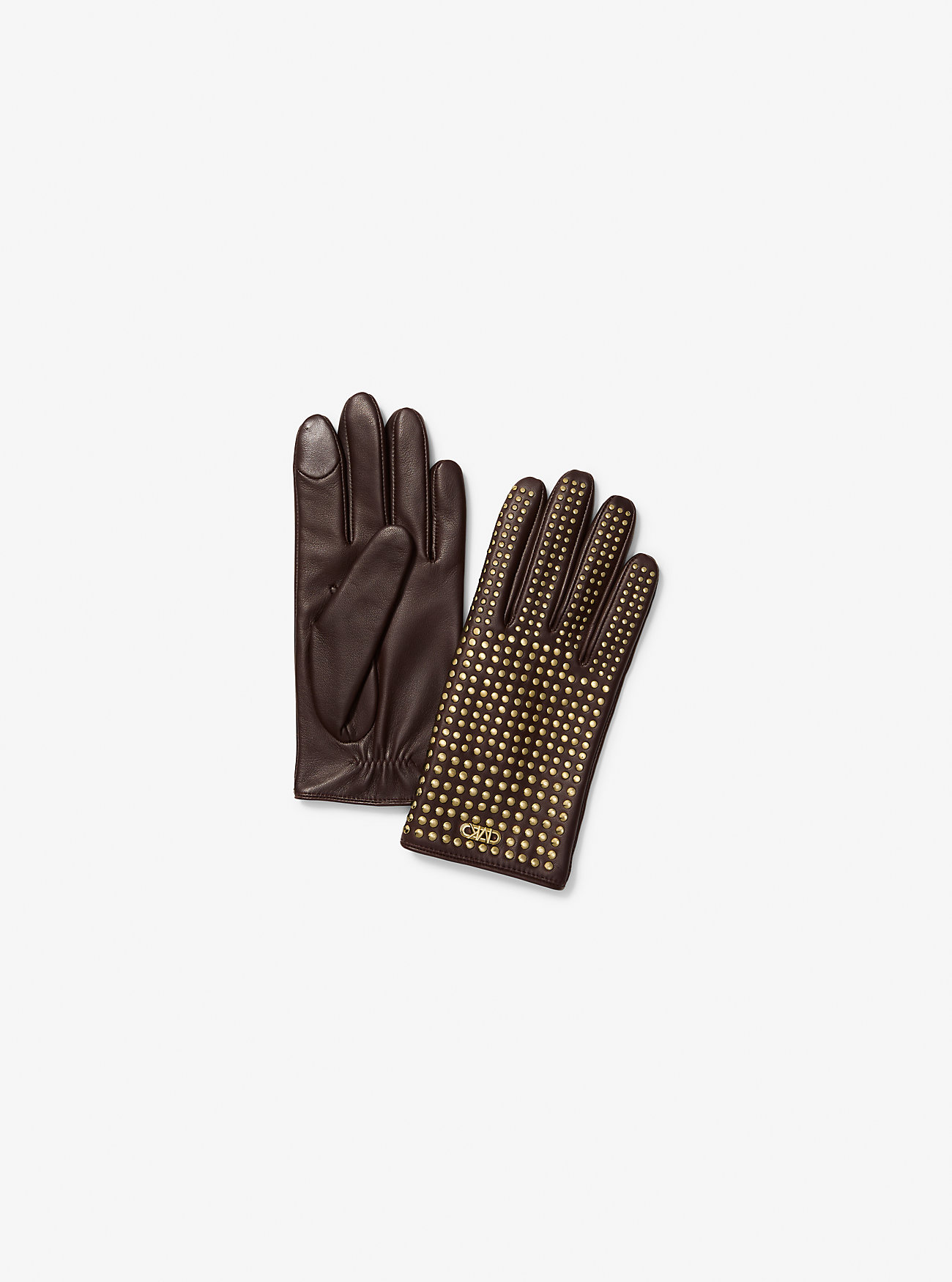 MK Handschuh Aus Leder Mit Nieten - Braun - Michael Kors von MICHAEL Michael Kors