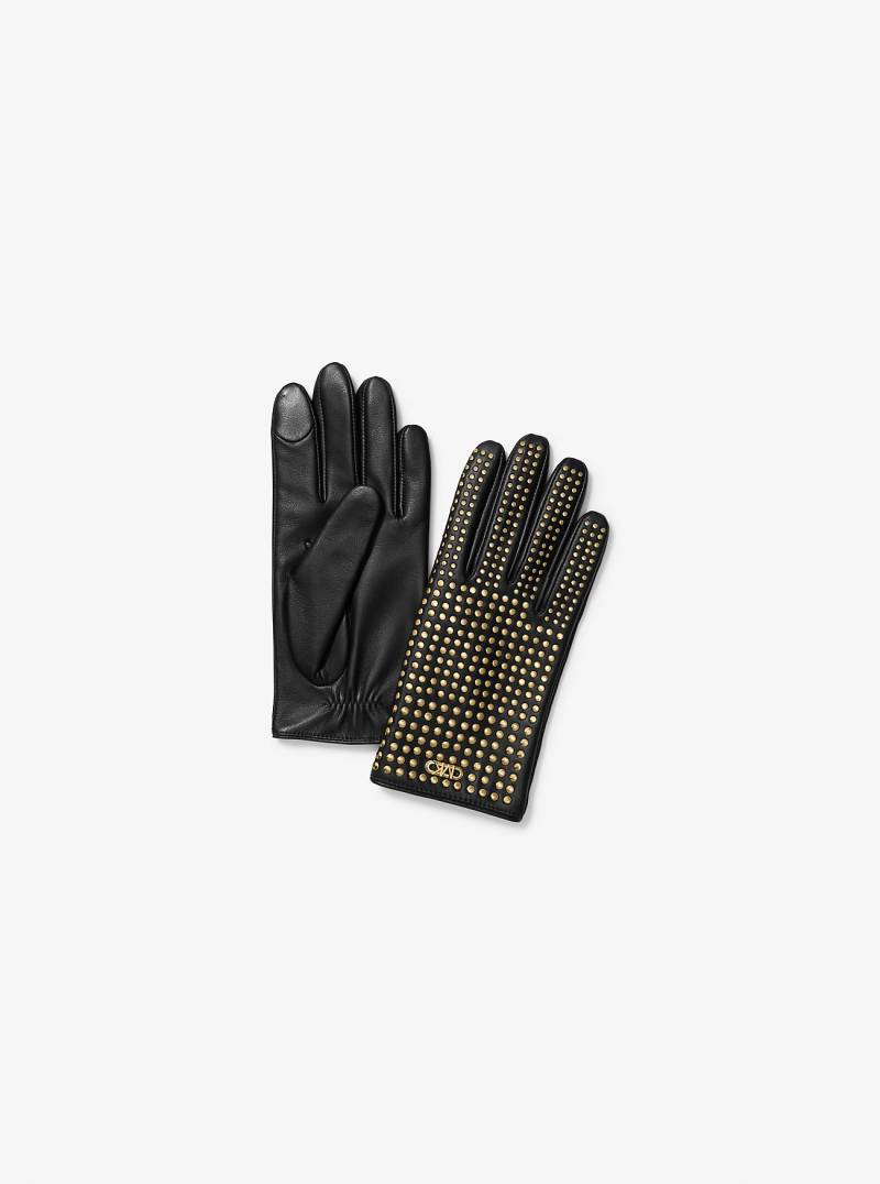 MK Handschuh Aus Leder Mit Nieten - Schwarz - Michael Kors von MICHAEL Michael Kors