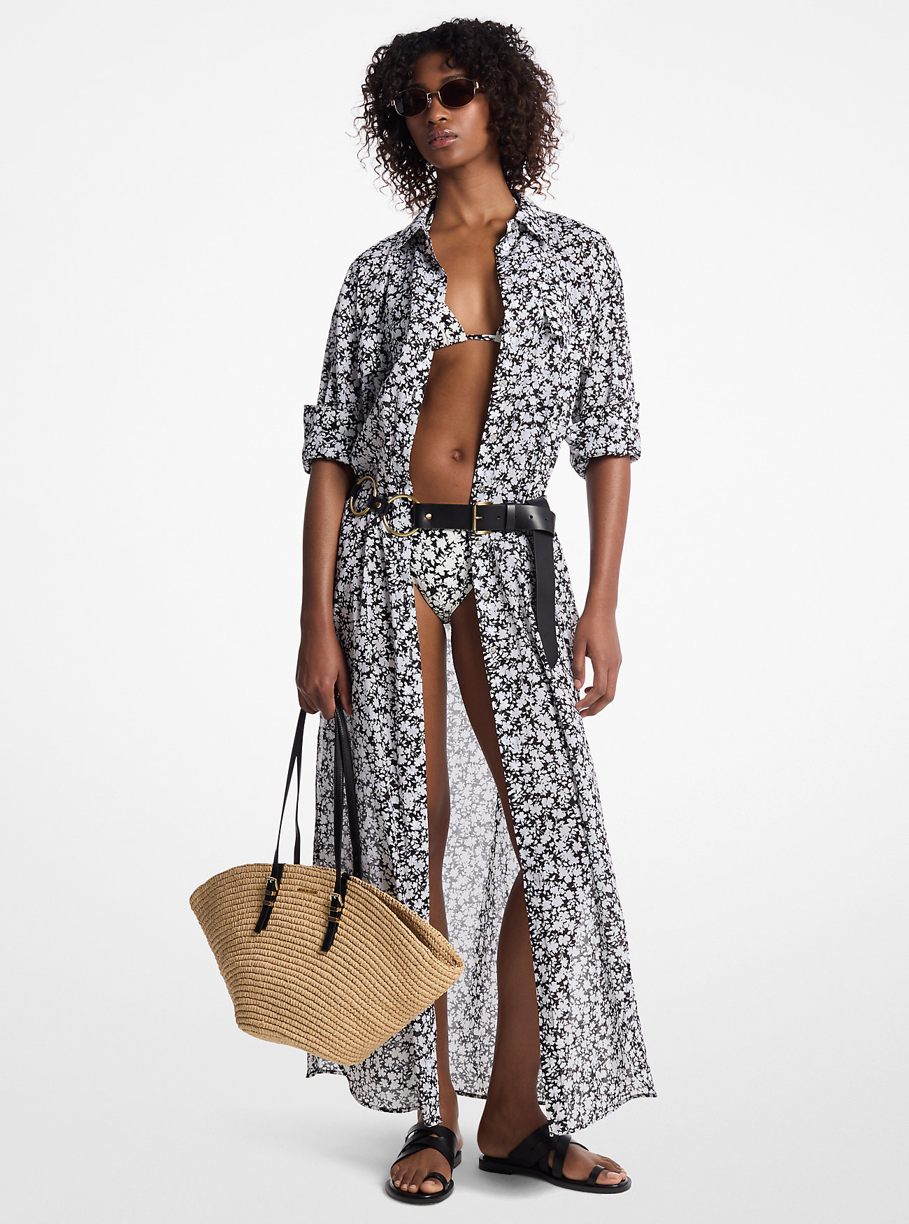 MK Hemdkleid Aus Batist Mit Blumenmuster - Weiss - Michael Kors von MICHAEL Michael Kors