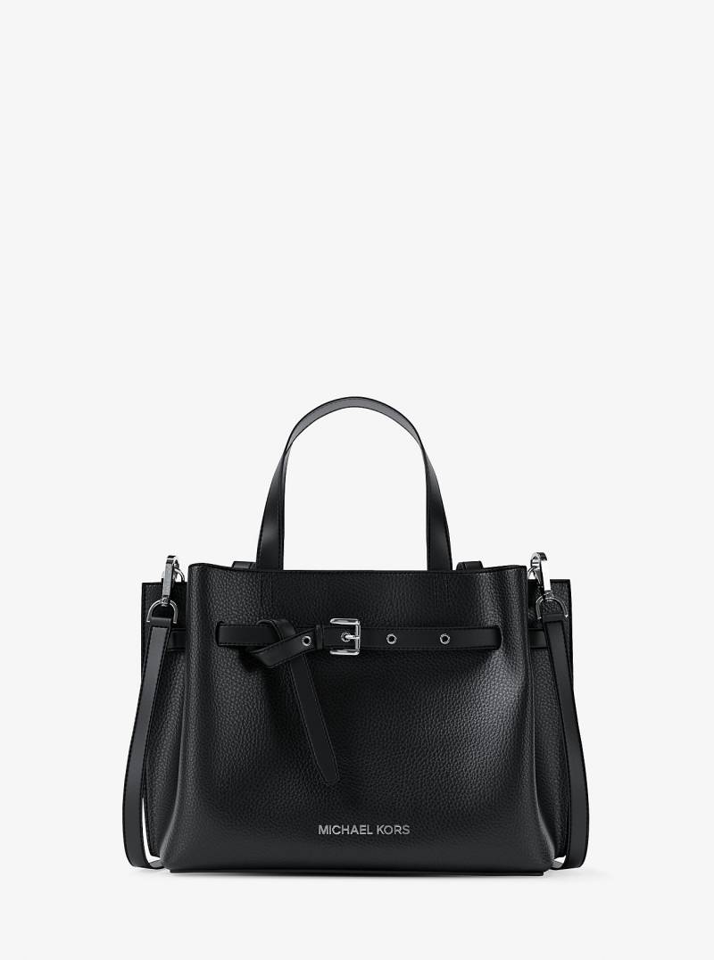 MK Henkeltasche Emilia Small Aus Gekrispeltem Leder - Schwarz - Michael Kors von MICHAEL Michael Kors