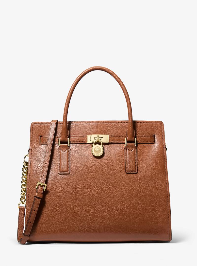 MK Henkeltasche Hamilton Moderne Large Aus Leder - Braun - Michael Kors von MICHAEL Michael Kors