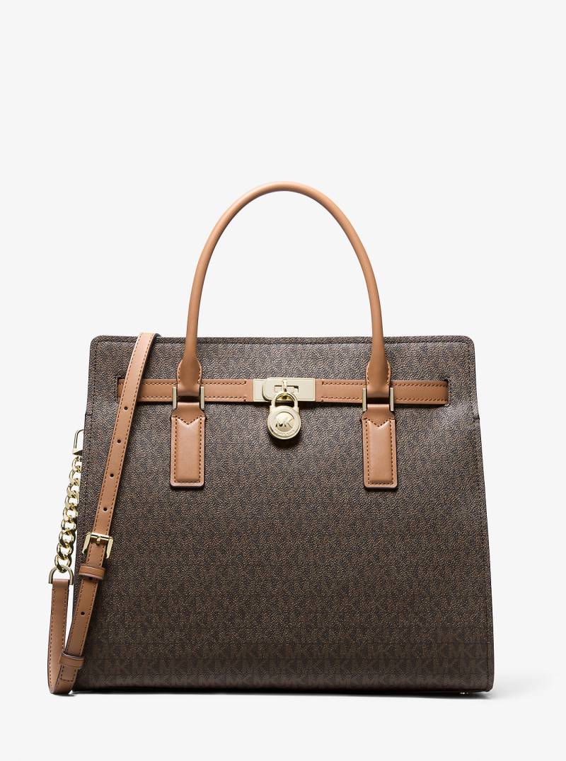 MK Henkeltasche Hamilton Moderne Large Mit Signature-Logomuster - Braun - Michael Kors von MICHAEL Michael Kors