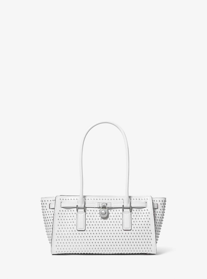 MK Henkeltasche Hamilton Moderne Small Aus Leder Mit Ösen - Weiss - Michael Kors von MICHAEL Michael Kors