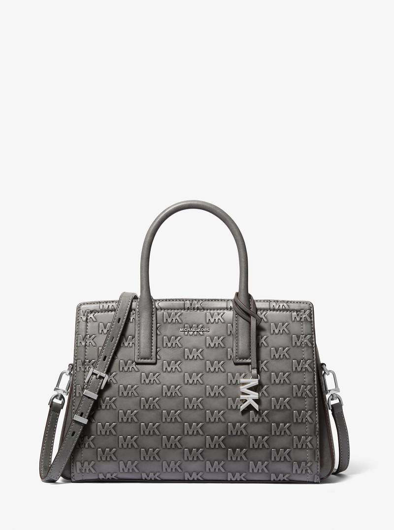 MK Henkeltasche Laila Medium Aus Poliertem Leder Mit Logoprägung - Grau - Michael Kors von MICHAEL Michael Kors