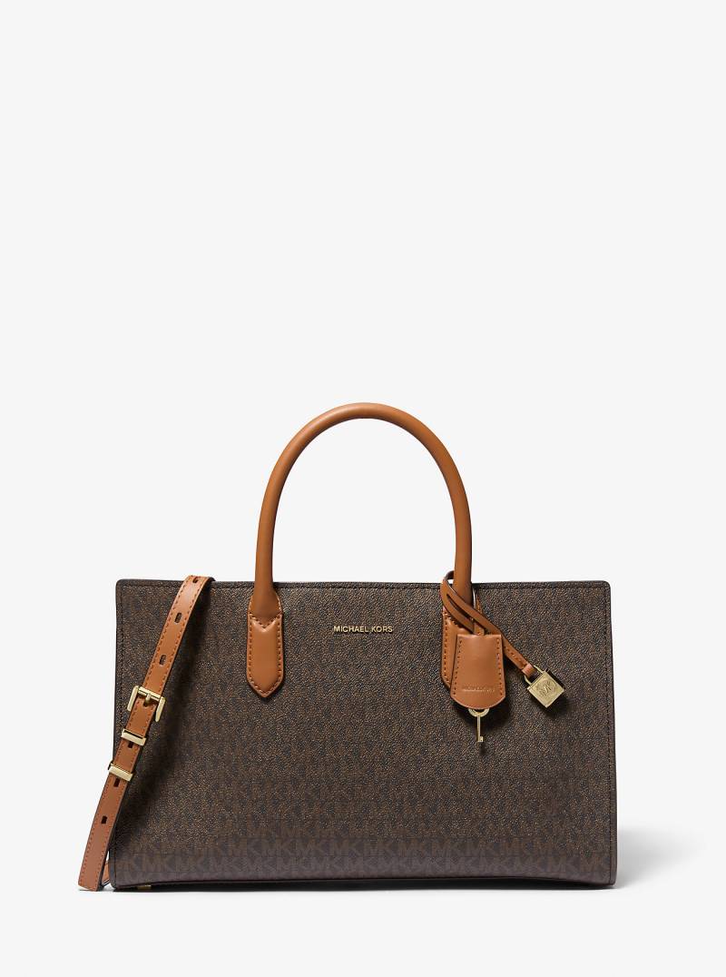 MK Henkeltasche Scarlett Medium Mit Signature-Logomuster - Braun - Michael Kors von MICHAEL Michael Kors