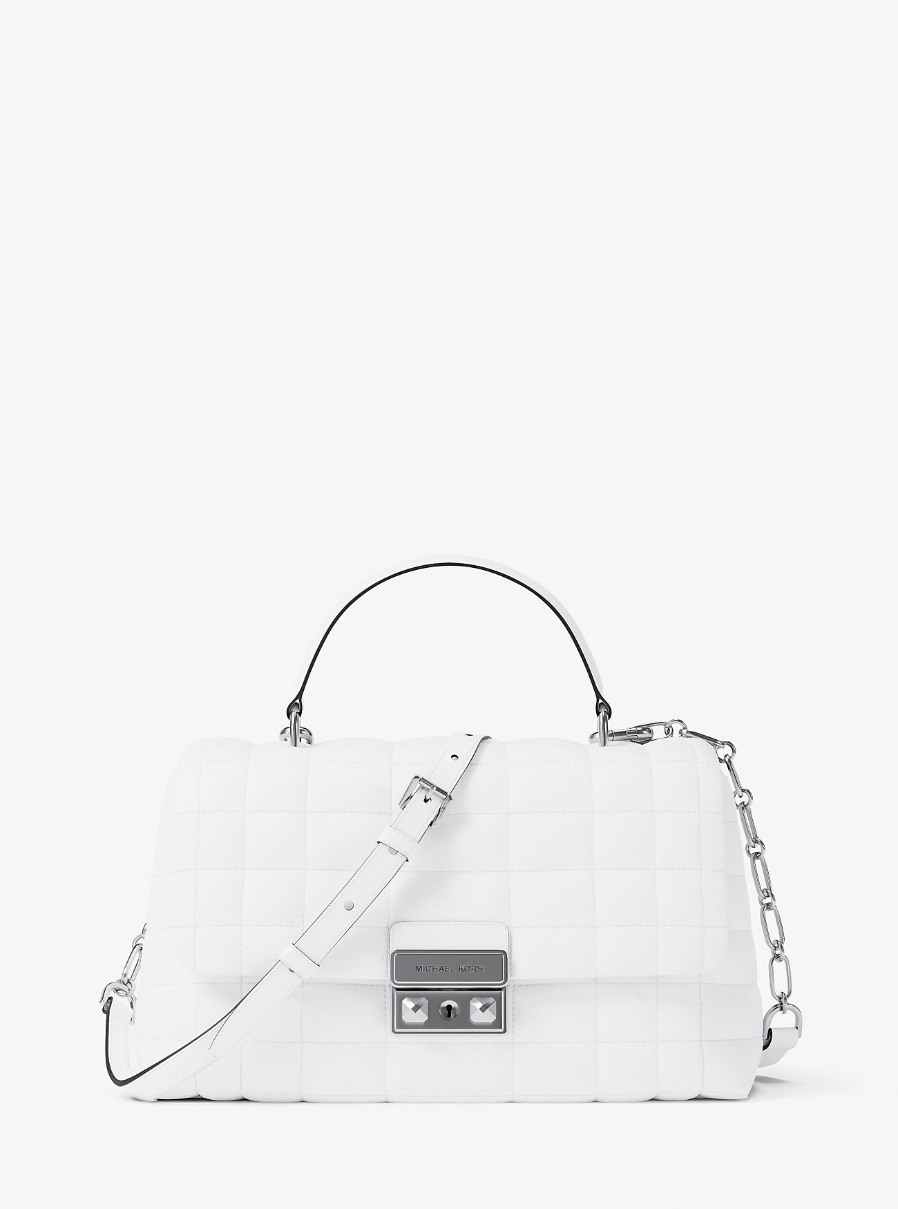 MK Henkeltasche Tribeca Medium Aus Abgestepptem Leder - Weiss - Michael Kors von MICHAEL Michael Kors