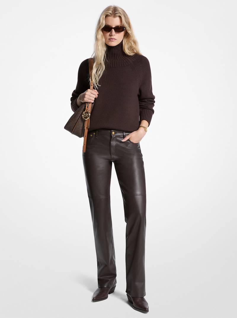 MK Hose Aus Leder Mit Geradem Bein - Braun - Michael Kors MK Hose Aus Leder Mit Geradem Bein - Braun - Michael Kors von MICHAEL Michael Kors