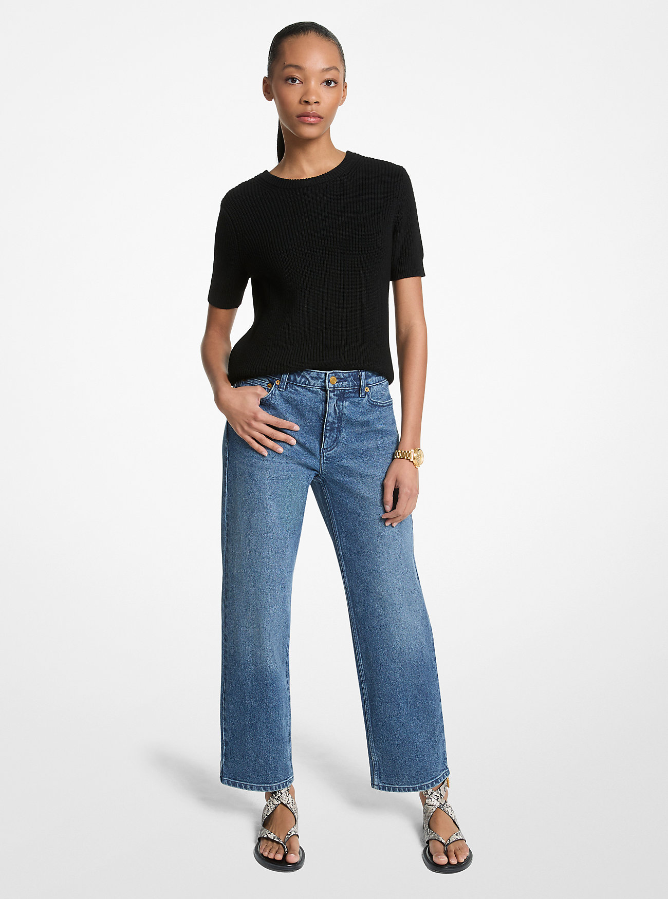 MK Jeans Aus Stretch-Denim Mit Geradem Bein - Blau - Michael Kors von MICHAEL Michael Kors
