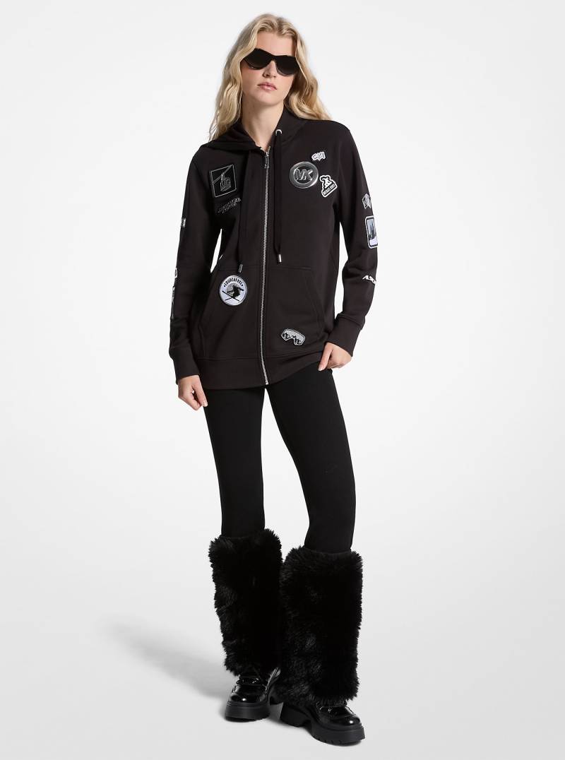 MK Kapuzenpullover Aus Baumwollfrottee Mit Reißverschluss Und Verzierung - Schwarz - Michael Kors von MICHAEL Michael Kors