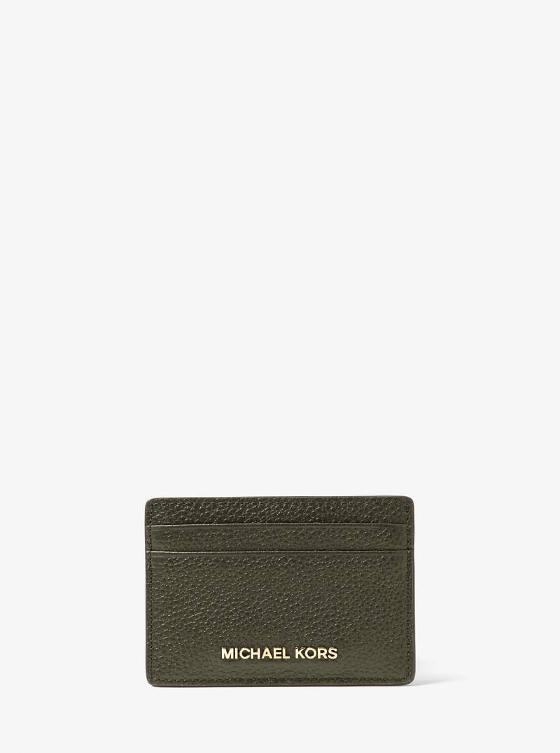 MK Kartenetui Aus Gekrispeltem Leder - Grün - Michael Kors von MICHAEL Michael Kors