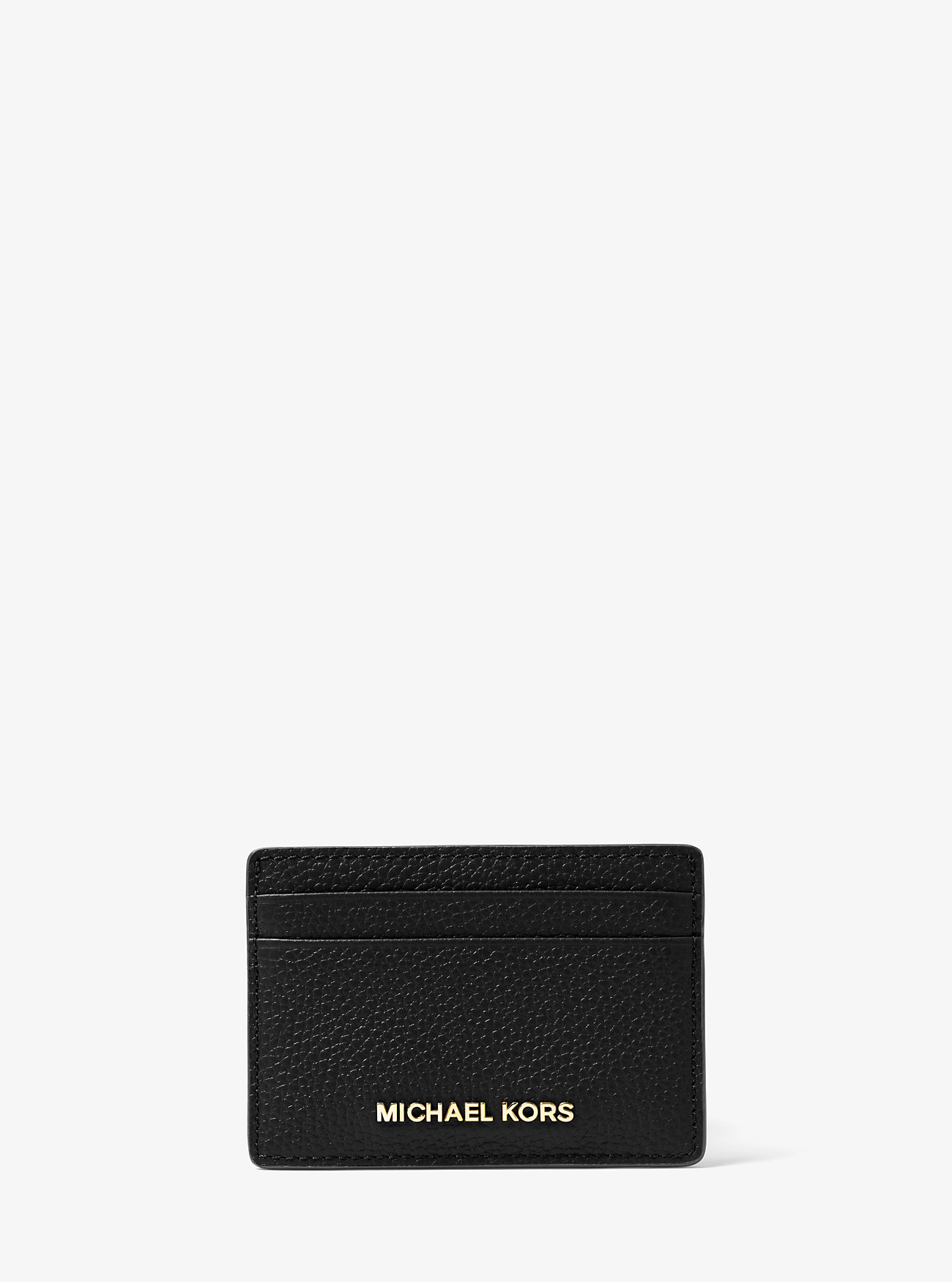 MK Kartenetui Aus Gekrispeltem Leder - Schwarz - Michael Kors von MICHAEL Michael Kors