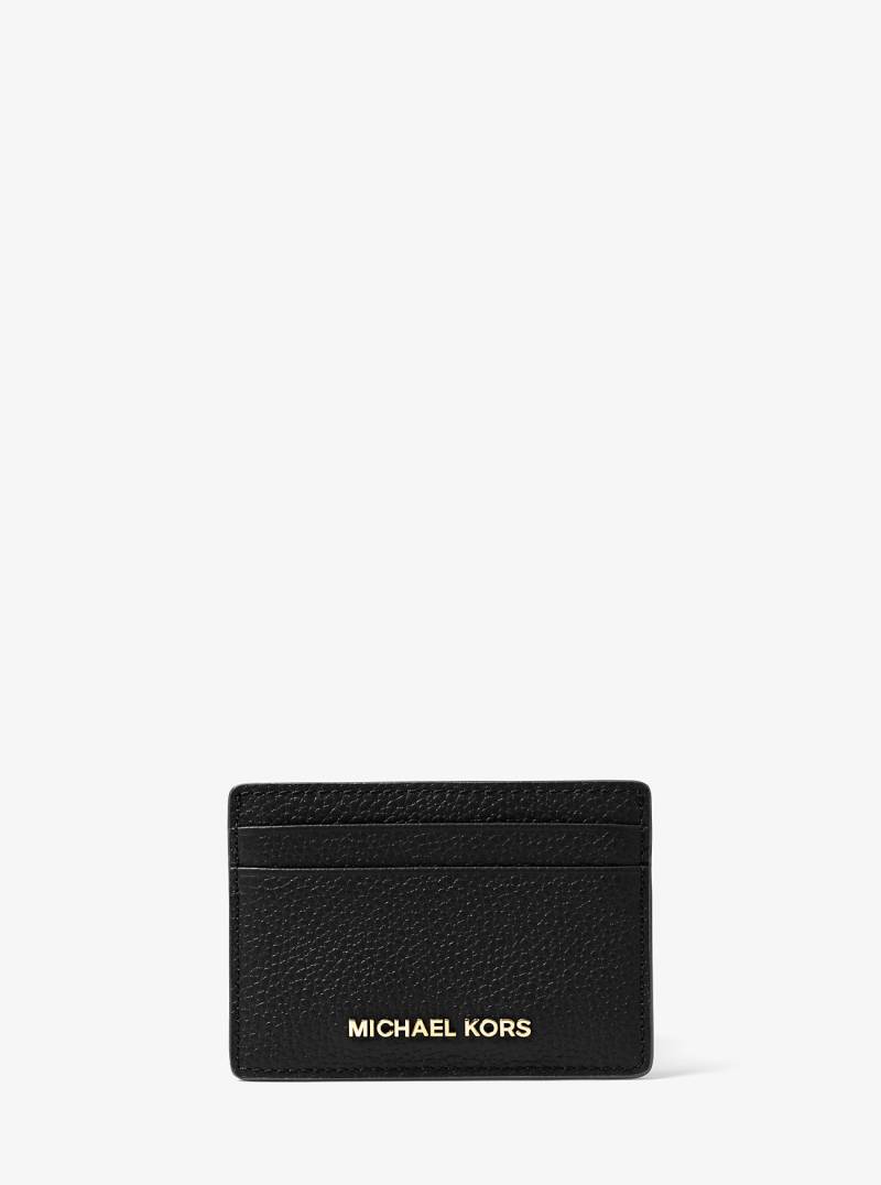 MK Kartenetui Aus Gekrispeltem Leder - Schwarz - Michael Kors von MICHAEL Michael Kors