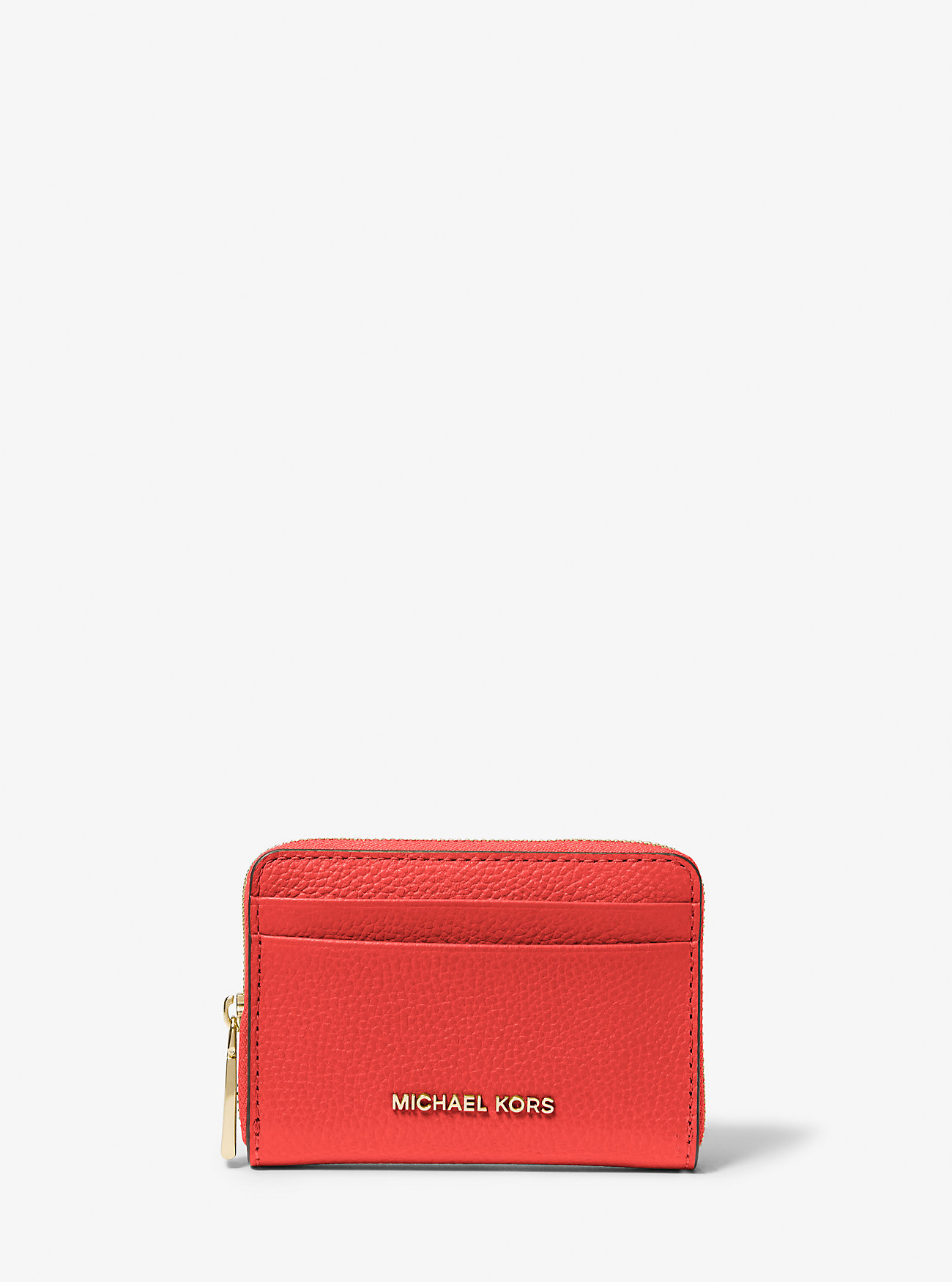 MK Kartenetui Jet Set Small Aus Gekrispeltem Leder Mit Rundum-Reißverschluss - Rot - Michael Kors von MICHAEL Michael Kors