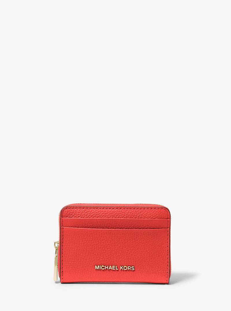 MK Kartenetui Jet Set Small Aus Gekrispeltem Leder Mit Rundum-Reißverschluss - Rot - Michael Kors von MICHAEL Michael Kors