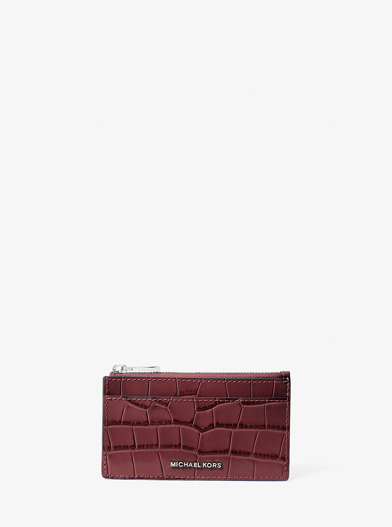 MK Kartenetui Jet Set Small Aus Leder Mit Krokodilprägung - Rot - Michael Kors von MICHAEL Michael Kors