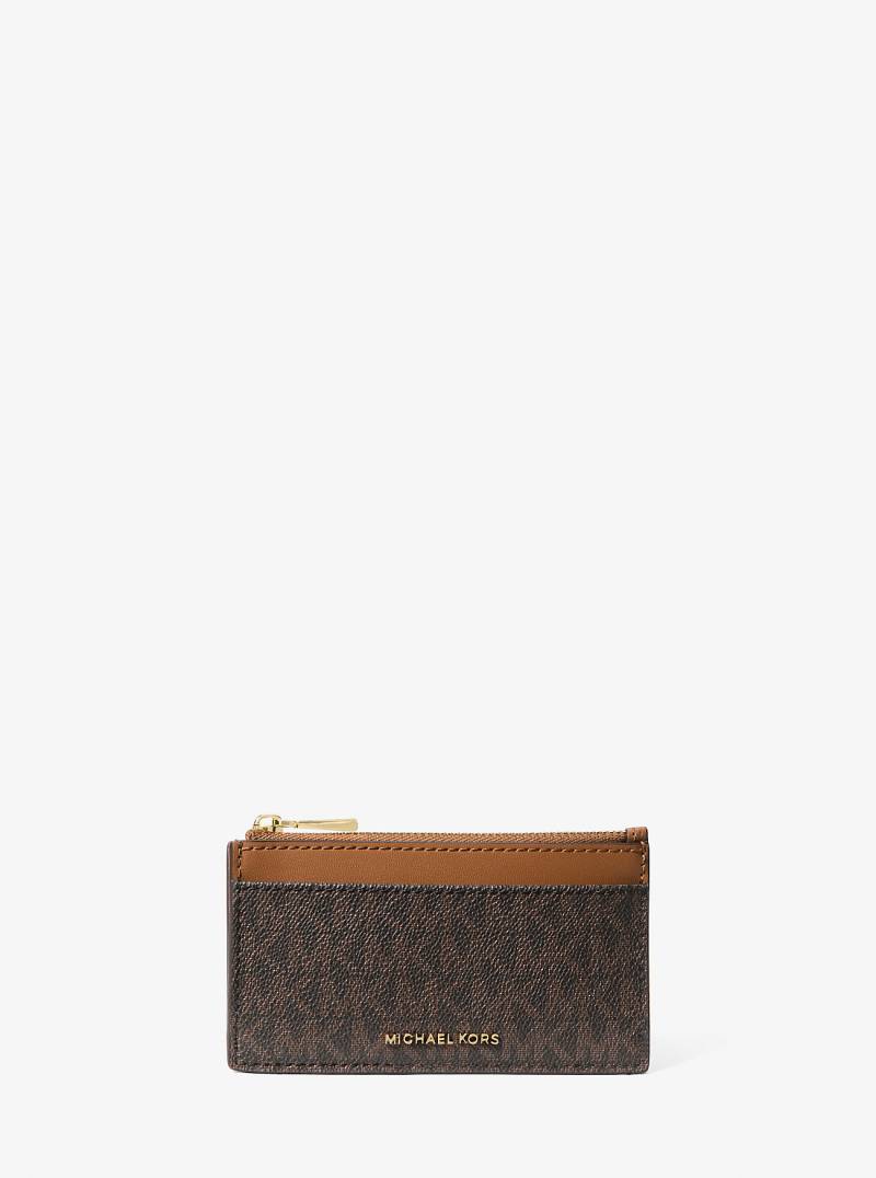 MK Kartenetui Jet Set Small Mit Signature-Logomuster - Braun - Michael Kors von MICHAEL Michael Kors