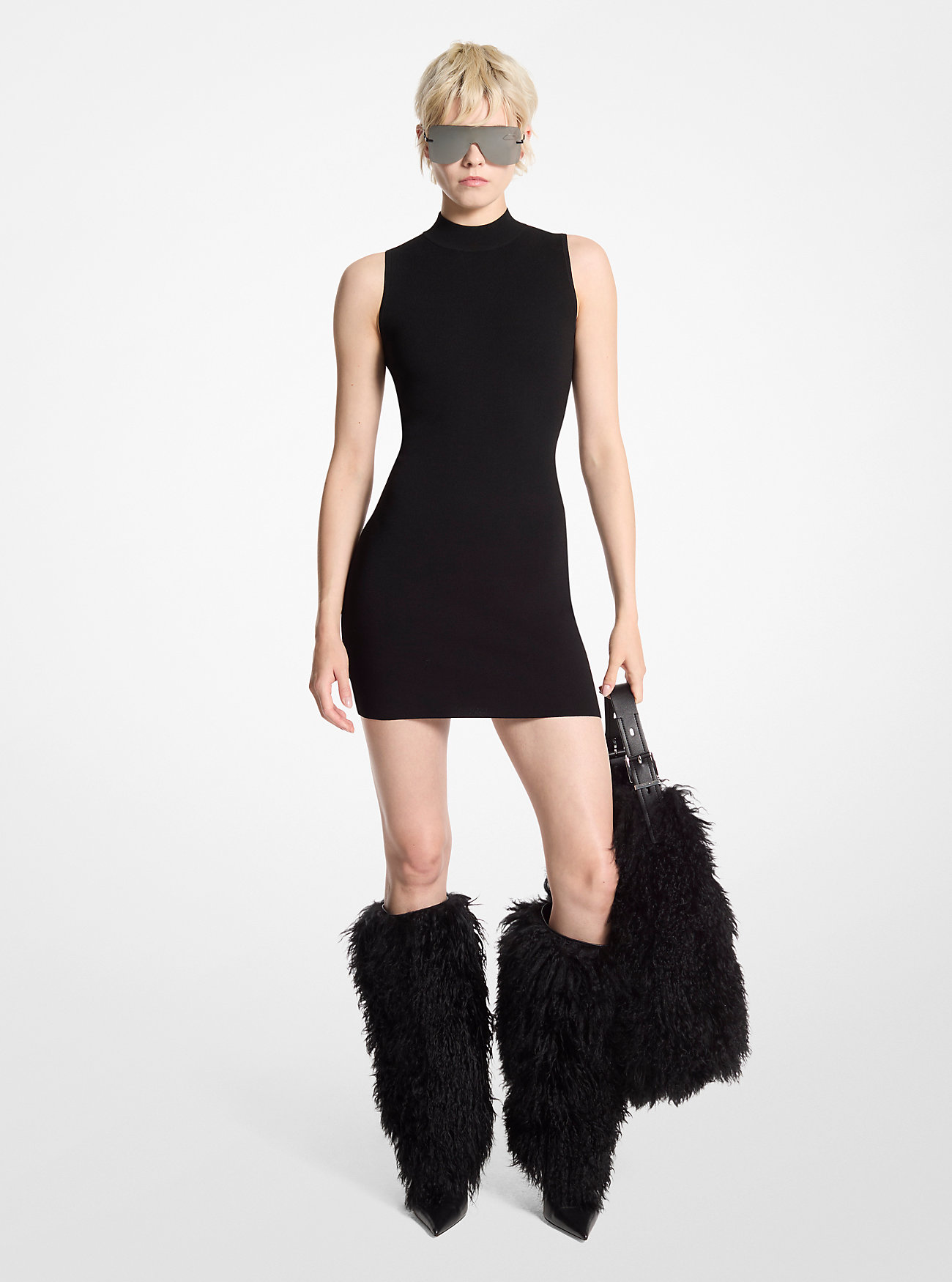 MK Kleid Aus Stretch-Viskose Mit Stehkragen - Schwarz - Michael Kors MK Kleid Aus Stretch-Viskose Mit Stehkragen - Schwarz - Michael Kors von MICHAEL Michael Kors