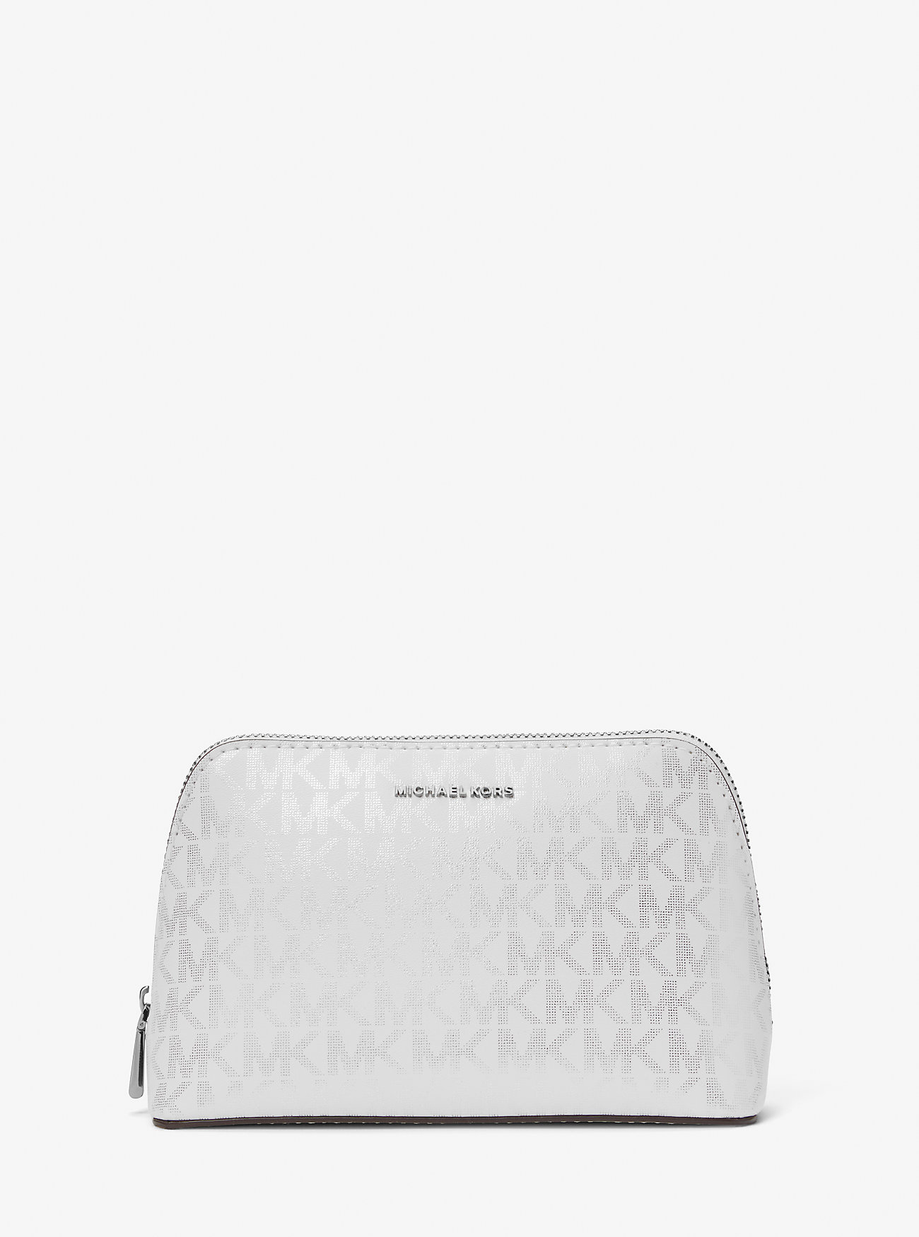 MK Kulturbeutel Jet Set Small Mit Signature-Logomuster In Metallic-Optik - Weiss - Michael Kors MK Kulturbeutel Jet Set Small Mit Signature-Logomuster In Metallic-Optik - Weiss - Michael Kors von MICHAEL Michael Kors