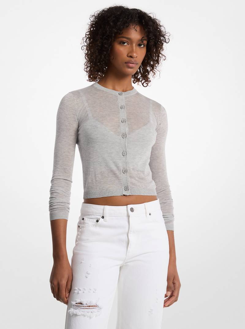 MK Kurze Strickjacke Und Bustier-Top Aus Tencel-Mischung - Grau - Michael Kors von MICHAEL Michael Kors