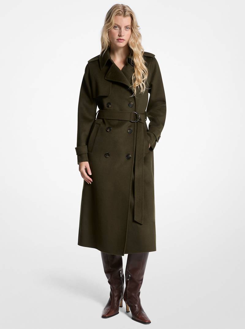 MK Mantel Aus Wollmischgewebe Mit Gürtel - Grün - Michael Kors von MICHAEL Michael Kors