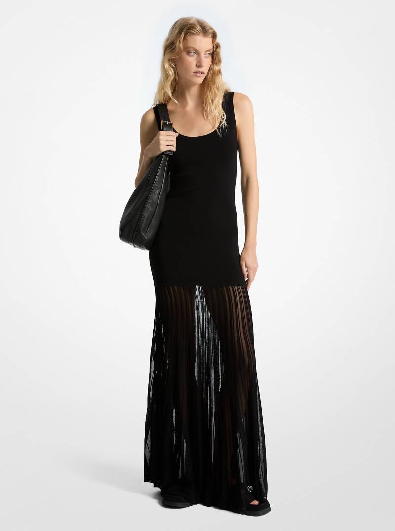 MK Maxikleid Aus Durchsichtiger Stretch-Viskosemischung - Schwarz - Michael Kors von MICHAEL Michael Kors