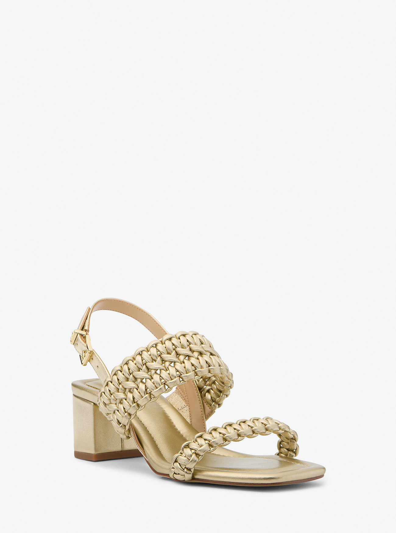 MK Metallic-Sandale Audrina In Weboptik Mit Blockabsatz - Goldton - Michael Kors MK Metallic-Sandale Audrina In Weboptik Mit Blockabsatz - Goldton - Michael Kors von MICHAEL Michael Kors
