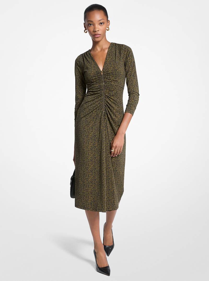 MK Midikleid Aus Dichtem Stretch-Jersey Mit Paisleymuster - Grün - Michael Kors MK Midikleid Aus Dichtem Stretch-Jersey Mit Paisleymuster - Grün - Michael Kors von MICHAEL Michael Kors