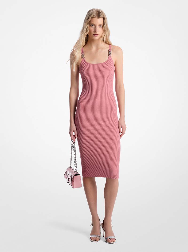 MK Midikleid Aus Geripptem Stretch-Strick - Rosa - Michael Kors von MICHAEL Michael Kors