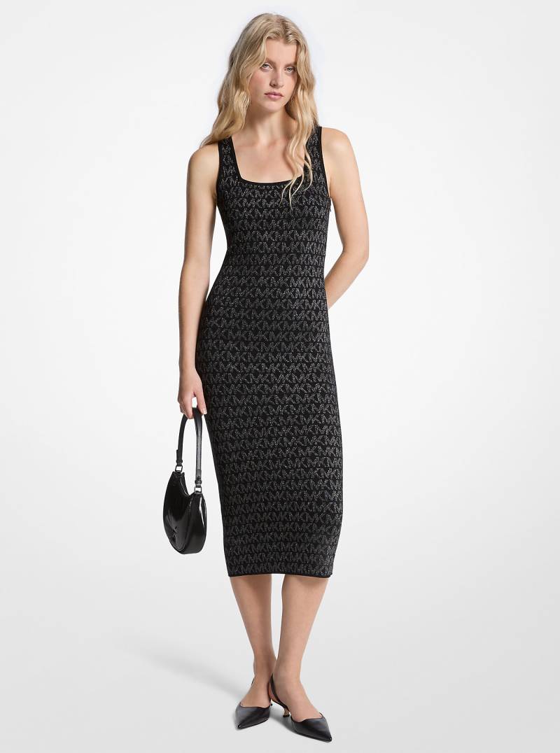 MK Midikleid Aus Jacquard Mit Logo In Metallic-Optik - Silberton - Michael Kors MK Midikleid Aus Jacquard Mit Logo In Metallic-Optik - Silberton - Michael Kors von MICHAEL Michael Kors