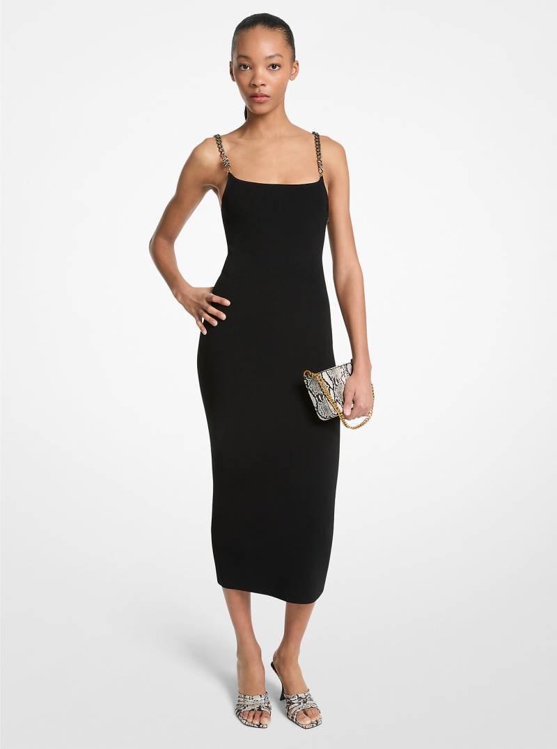 MK Midikleid Aus Viskosemischung Mit Verzierung - Schwarz - Michael Kors von MICHAEL Michael Kors