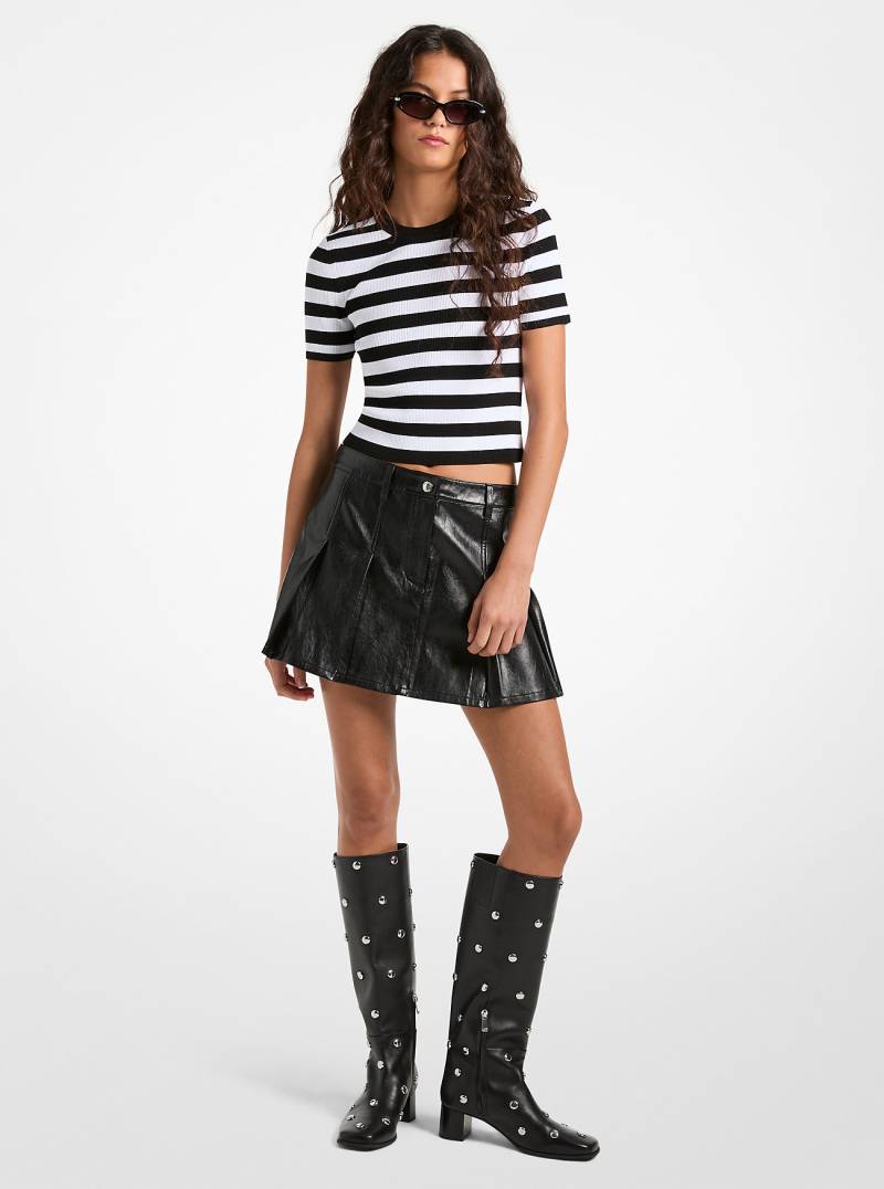 MK Mini-Faltenrock In Lackoptik - Schwarz - Michael Kors von MICHAEL Michael Kors