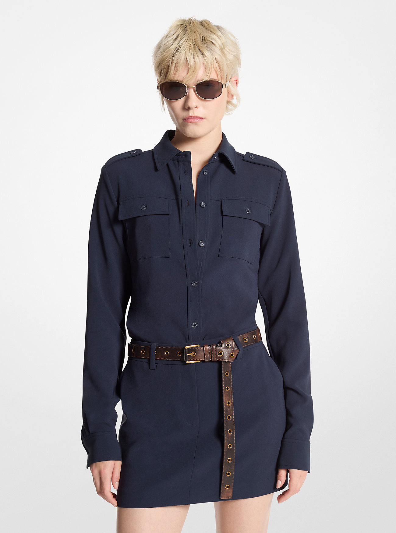 MK Minirock Aus Krepp - Blau - Michael Kors von MICHAEL Michael Kors