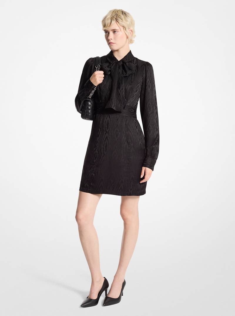 MK Moiré-Kleid Mit Schleife - Schwarz - Michael Kors von MICHAEL Michael Kors