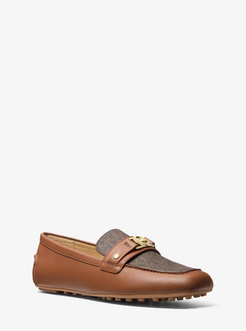 MK Mokassin Mandy Aus Leder Und Signature-Logostoff - Braun - Michael Kors von MICHAEL Michael Kors