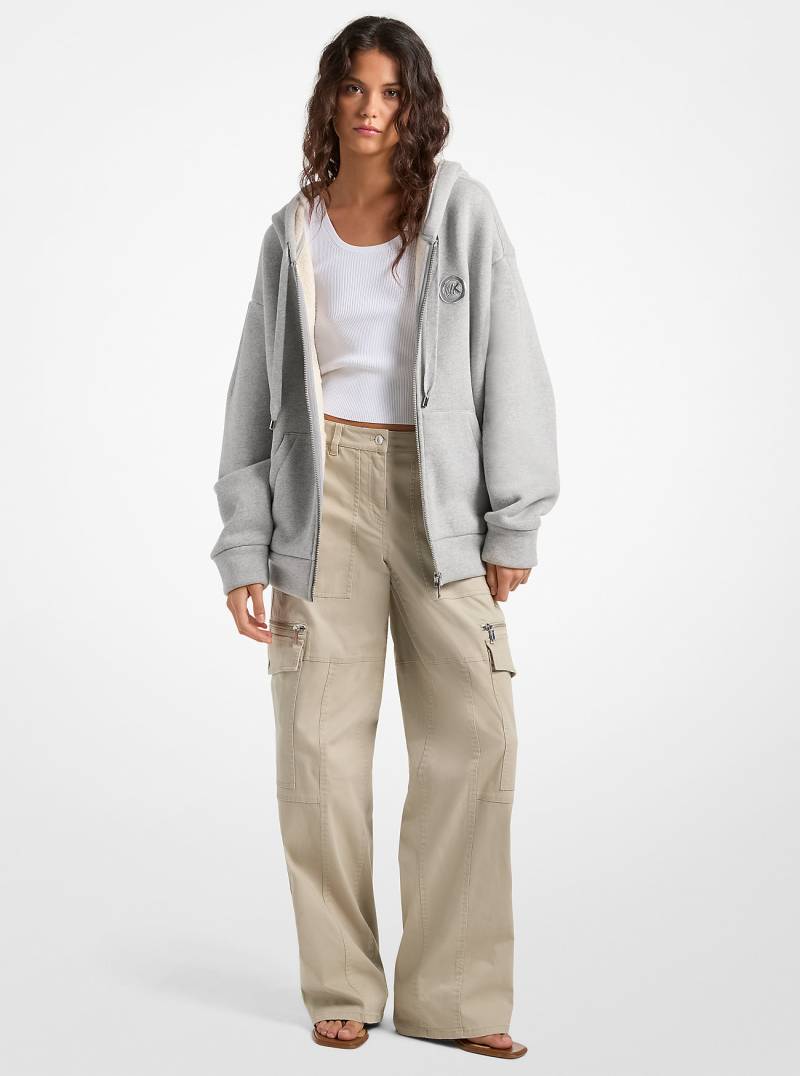 MK Oversize-Kapuzenpullover Aus Baumwolle Mit Fleecefutter - Grau - Michael Kors von MICHAEL Michael Kors