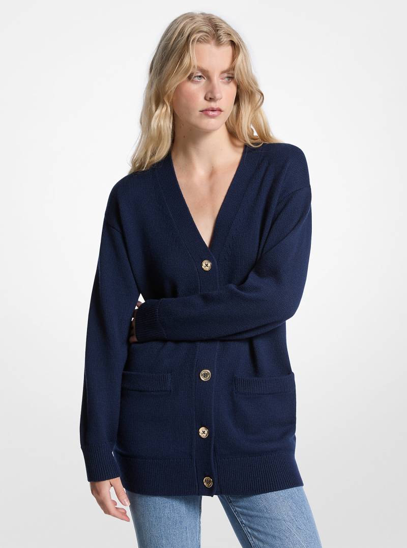 MK Oversize-Strickjacke Aus Wolle - Blau - Michael Kors von MICHAEL Michael Kors